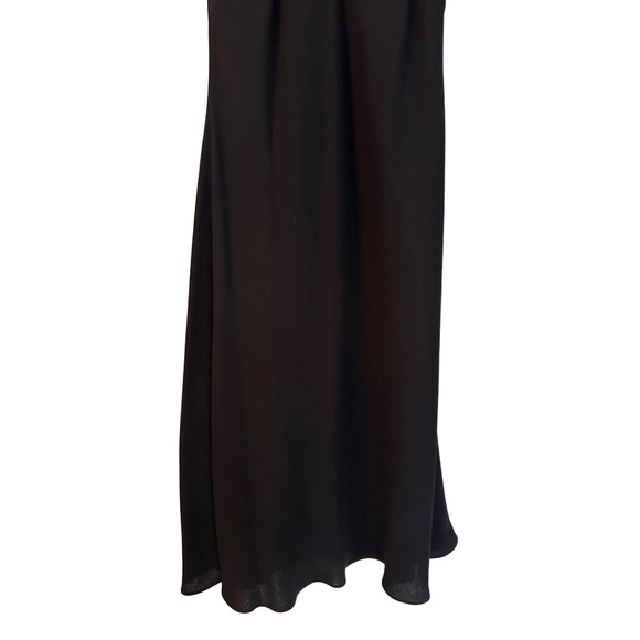 JONES WEAR Maxi Dress Womens Size 10 Black V Neck Sheer Back Gathered Chic - Picture 4 of 8